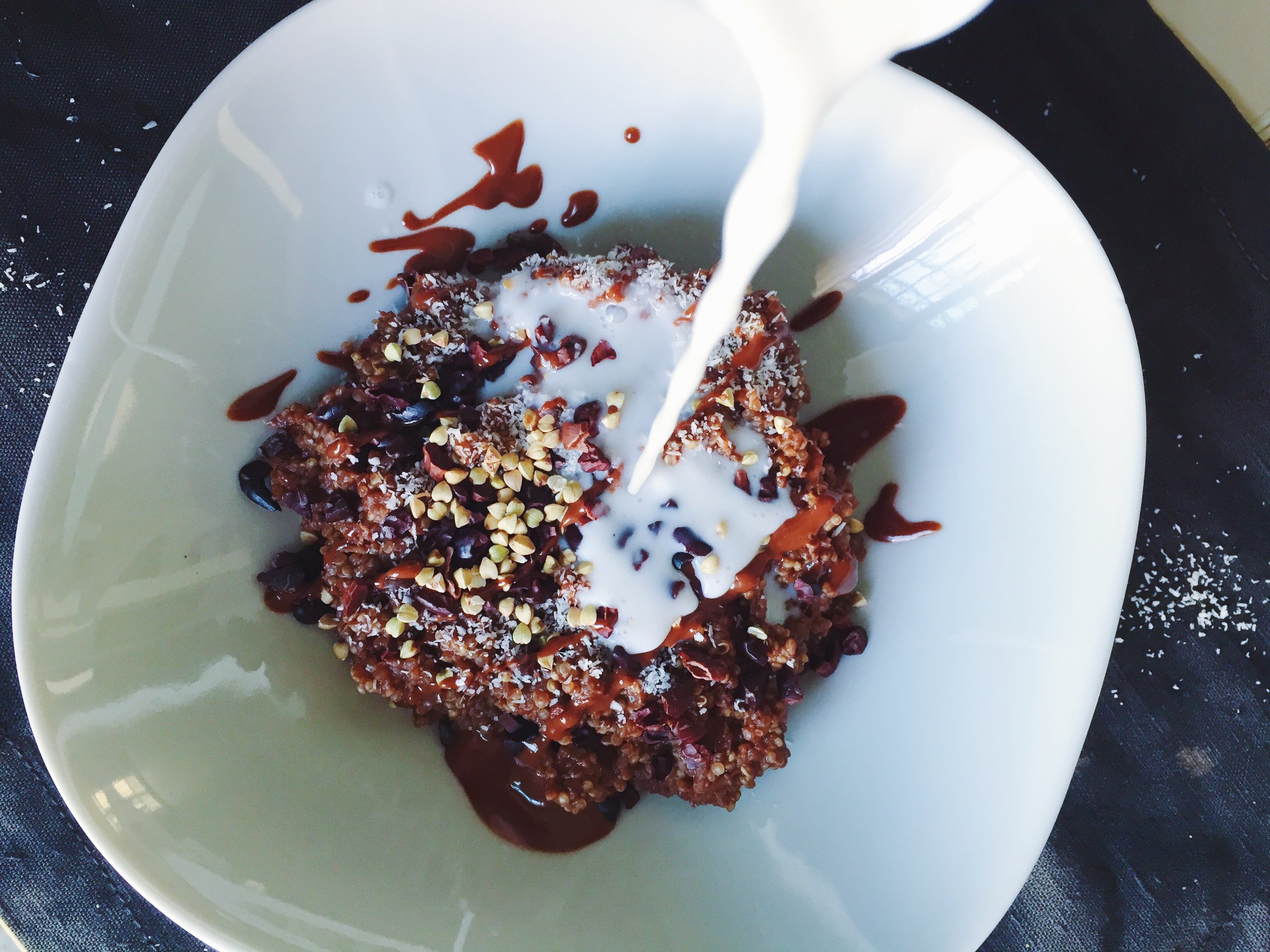 Cacao Tahini Quinoa Bowls